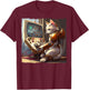 Funny Cat Robot Video Games Women Kids T-Shirt - T-Shirt | Maroon