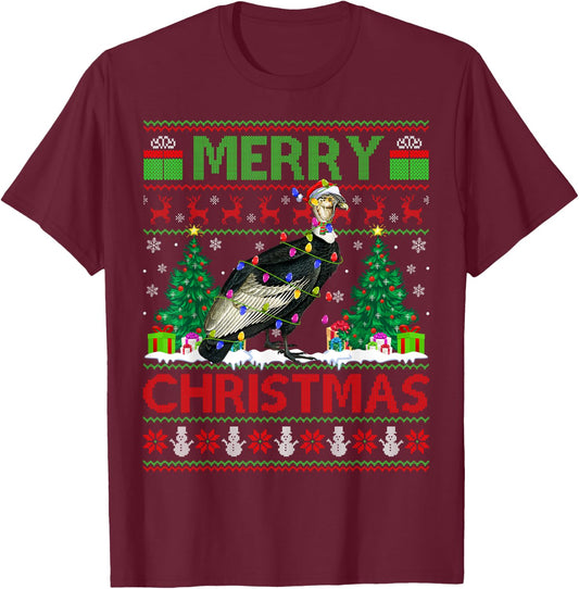Condor Bird Lover Xmas Tree Ugly Santa Condor Christmas T-Shirt - T-Shirt | Maroon