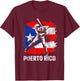Puerto Rican Baseball Player Puerto Rico Flag Baseball Fans T-Shirt - T-Shirt | Maroon