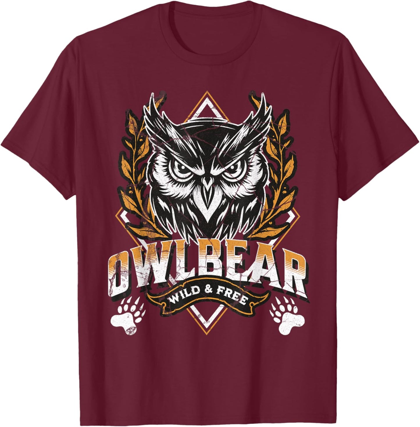 Owlbear Designs Black Owlbear Women's Medium T-Shirt - T-Shirt | Maroon