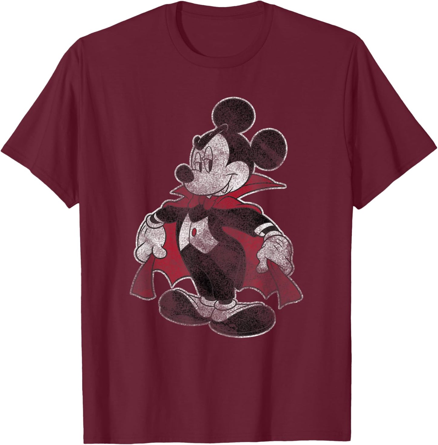 Disney Mickey & Friends Halloween Mickey Vampire T-Shirt - T-Shirt | Maroon