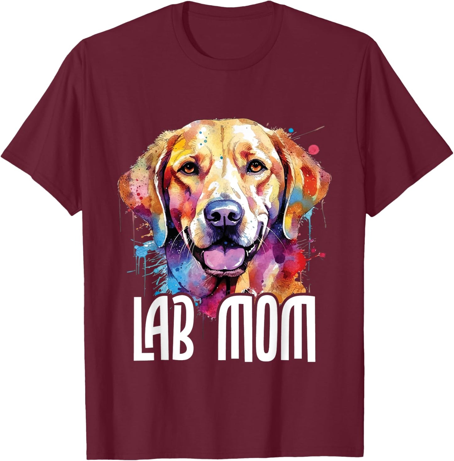 Lab Mom - Mother's Day Puppy Trainer Dog Owner Pet Breeder Women Girls Kids T-Shirt - T-Shirt | Maroon