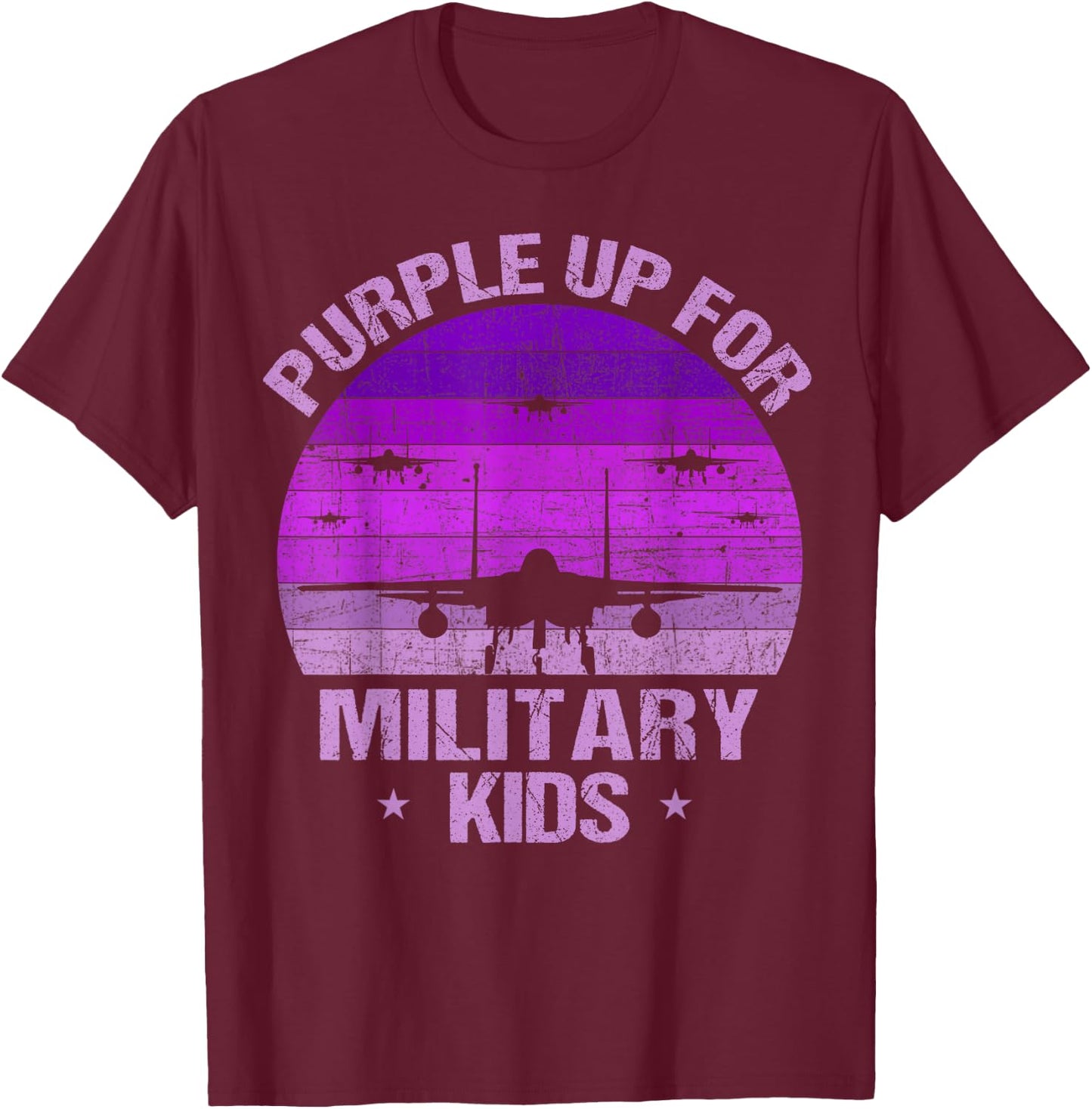purple up for military kids military child month purple Kids T-Shirt - T-Shirt | Maroon
