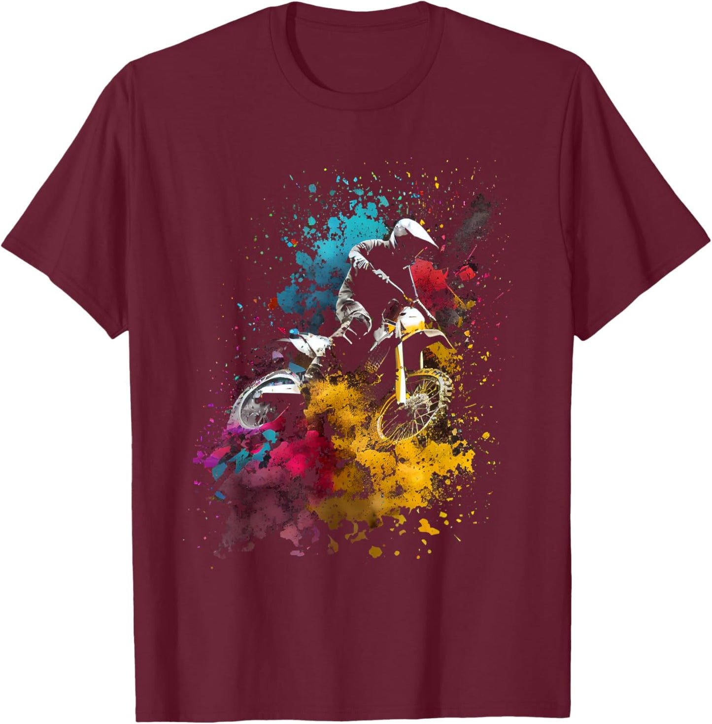 Motocross Enduro Supermoto Bike Dirt Biker Gift T-Shirt - T-Shirt | Maroon