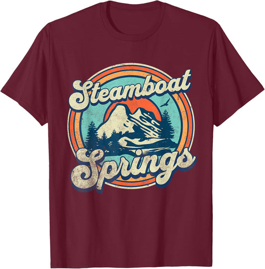 Steamboat Springs Colorado T-Shirt - T-Shirt | Maroon