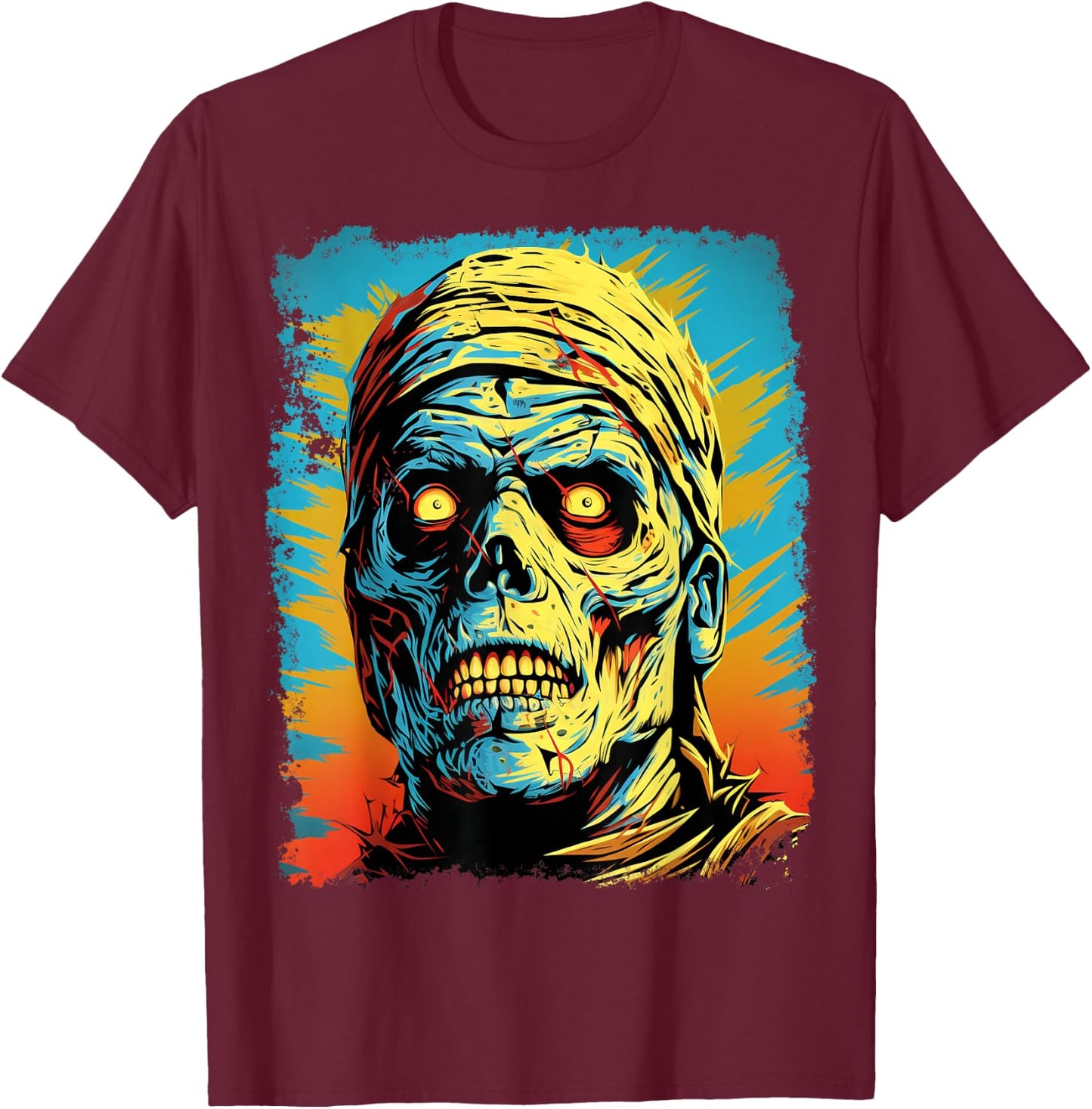 Scary Mummy T-Shirt - T-Shirt | Maroon