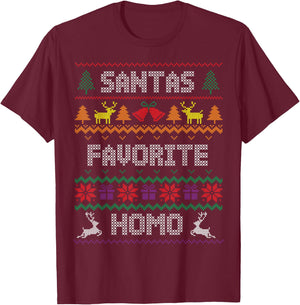 Santa's Favorite Homo - Gay Christmas T-Shirt - T-Shirt | Maroon