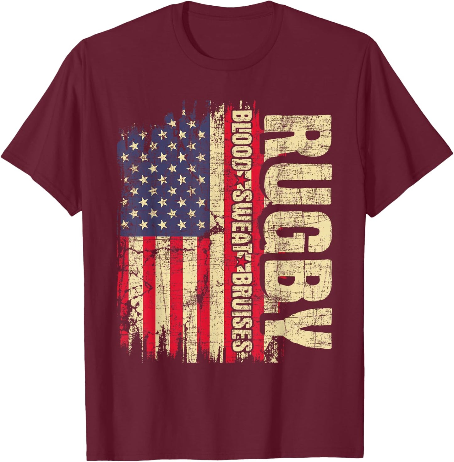 Rugby Blood Sweat Bruises - Rugby Player Coach Dad Mom T-Shirt - T-Shirt | Maroon