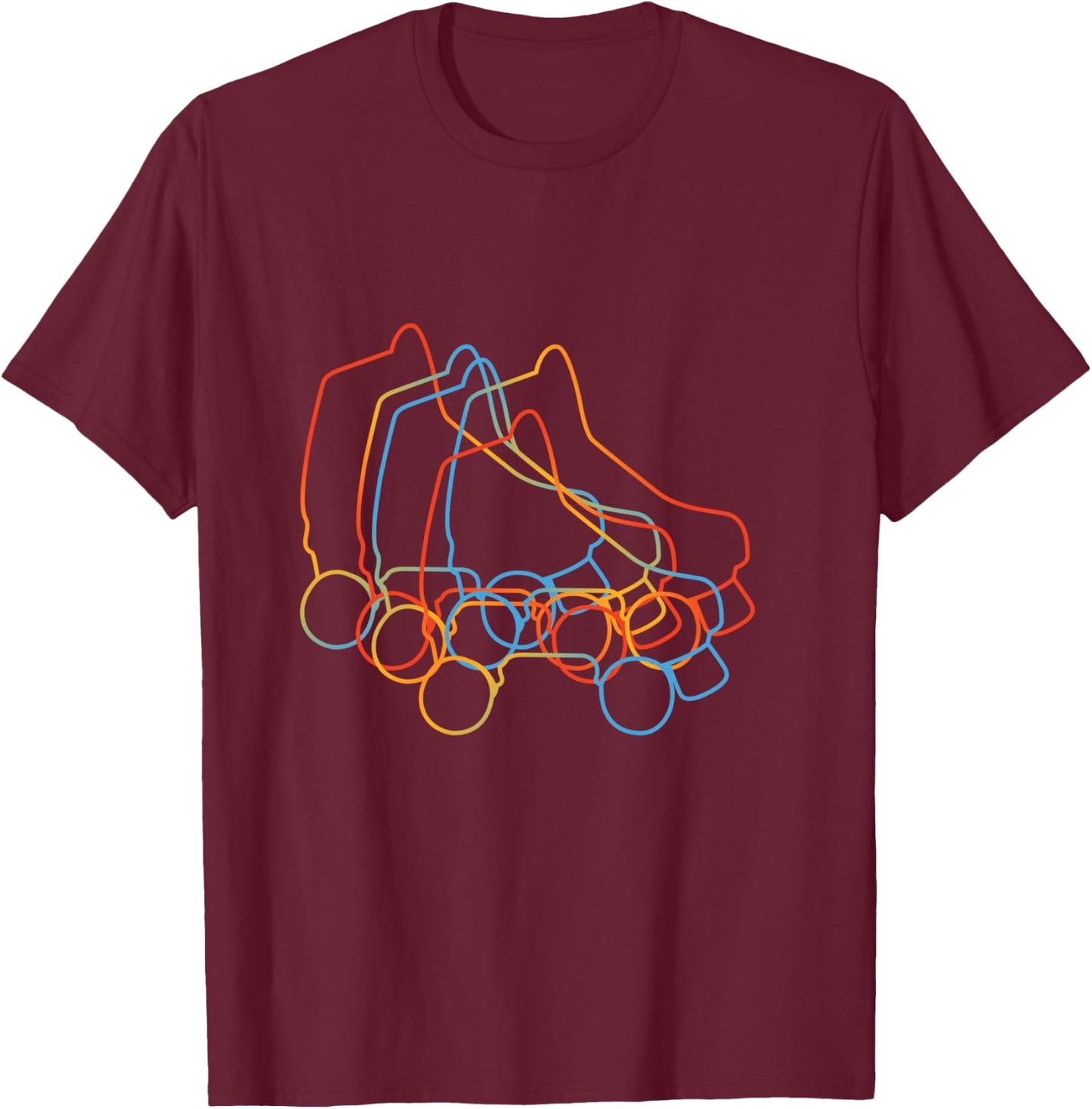 Retro Roller Skates Roller Skating T-Shirt - T-Shirt | Maroon