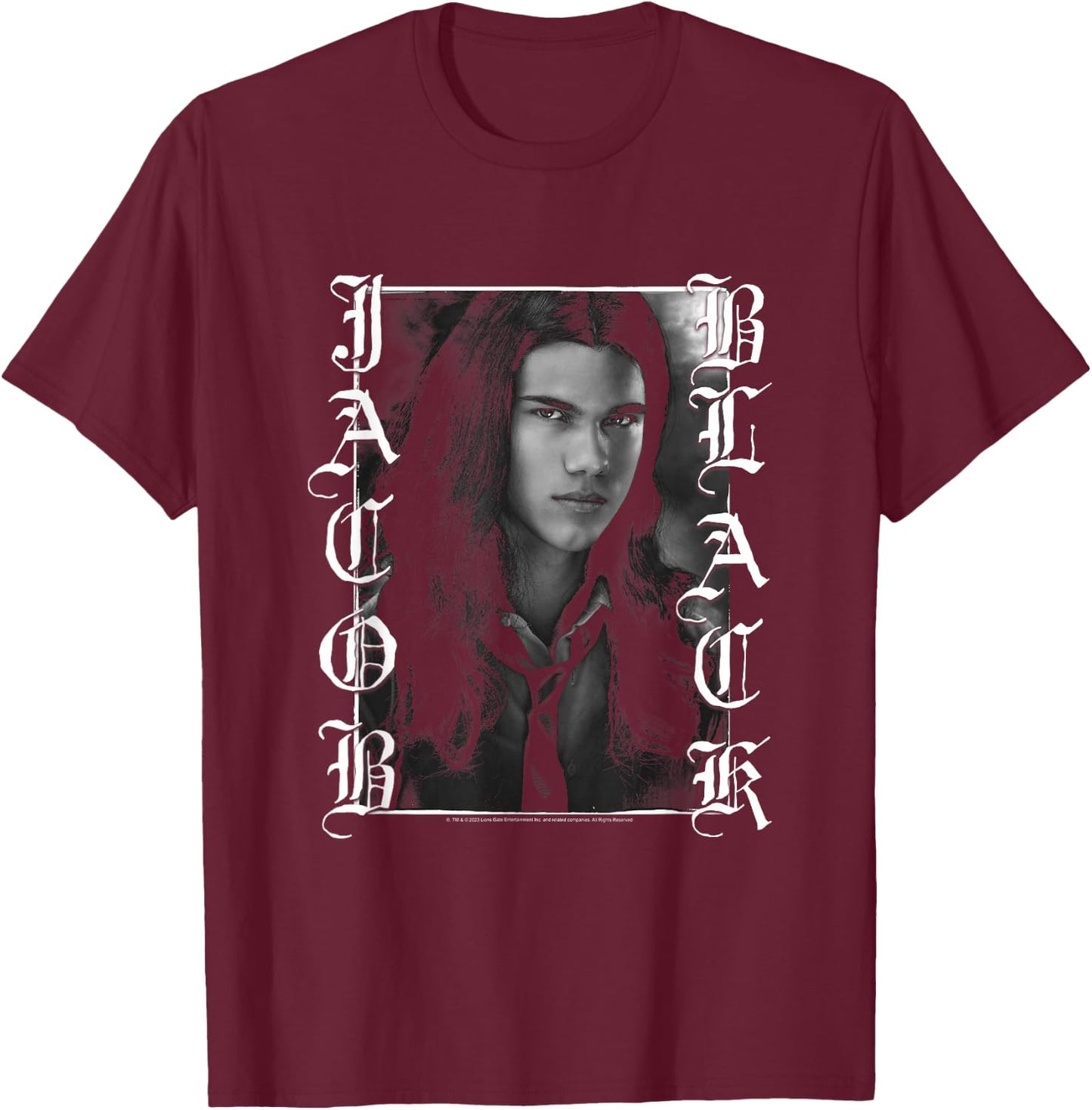 Twilight Jacob Black Gothic Frame Moody Portrait Movie T-Shirt - T-Shirt | Maroon