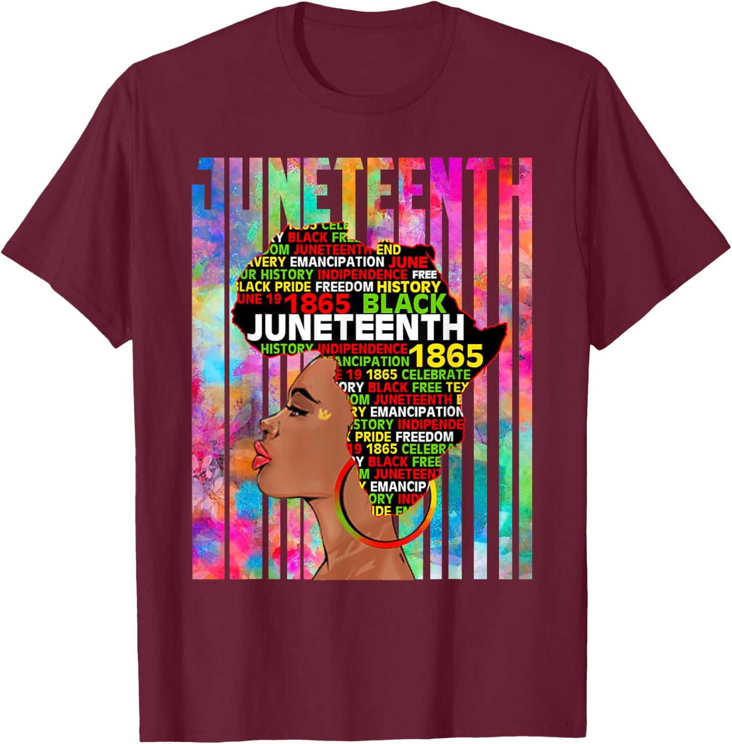 Juneteenth Freedom Day African American June 19th Junenth T-Shirt - T-Shirt | Maroon