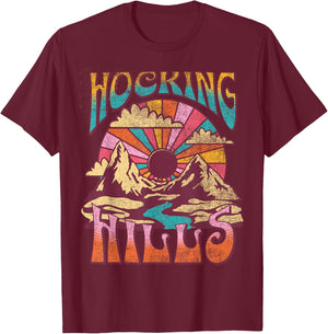 Hocking Hills Ohio Nature Hiking Mountains Outdoors Vintage T-Shirt - T-Shirt | Maroon