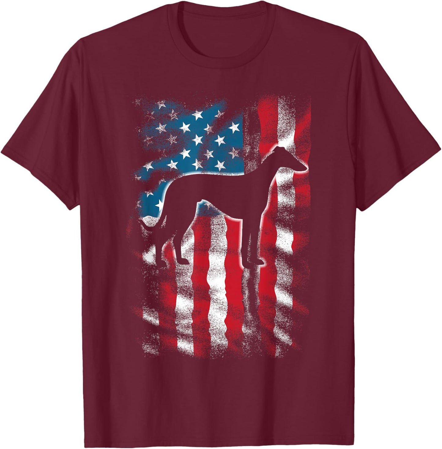 American Flag USA Patriot Italian Greyhound Dad Mom Dog Kids Men T-Shirt - T-Shirt | Maroon