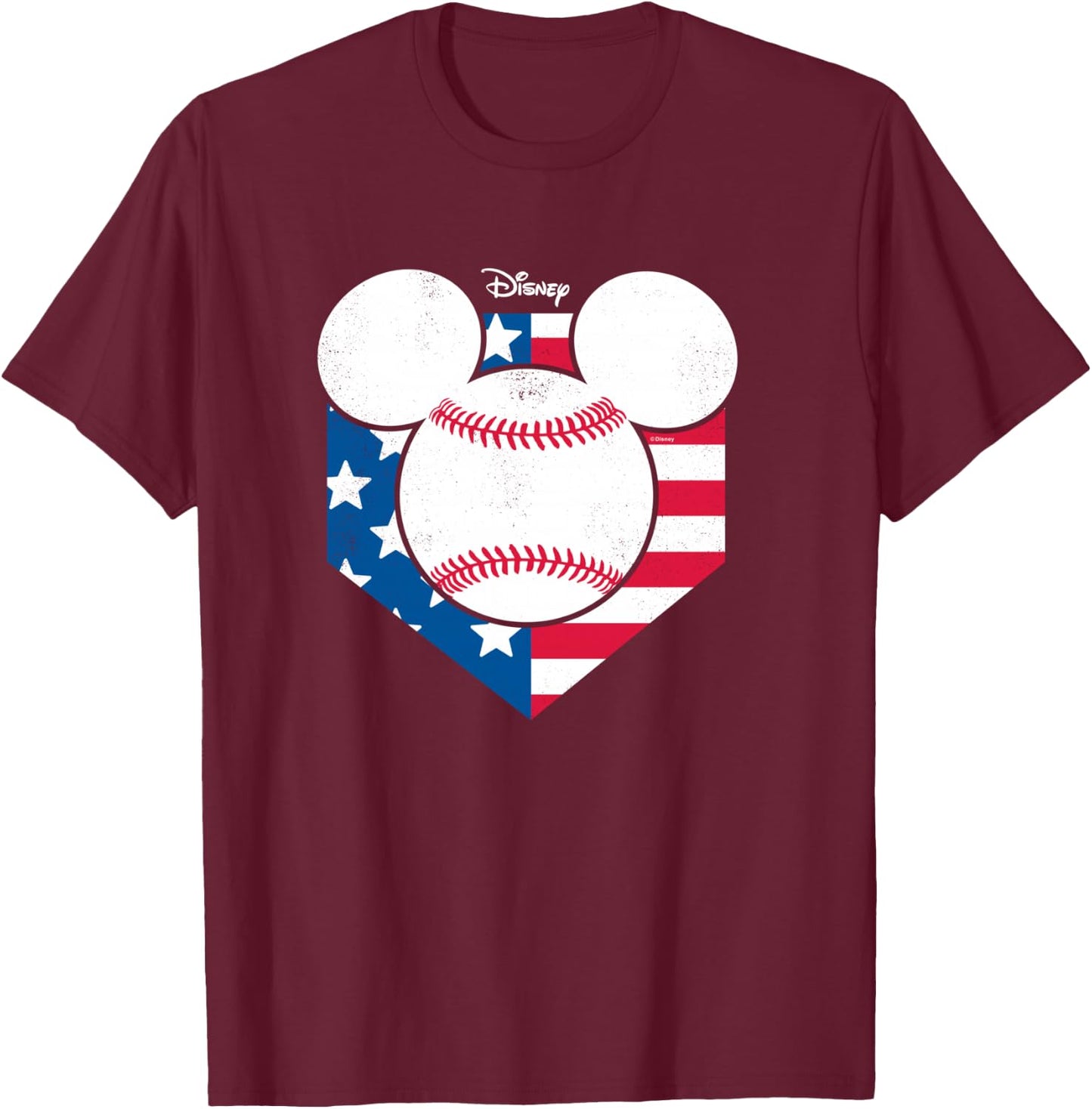 Disney - Mickey Baseball Diamond T-Shirt - T-Shirt | Maroon