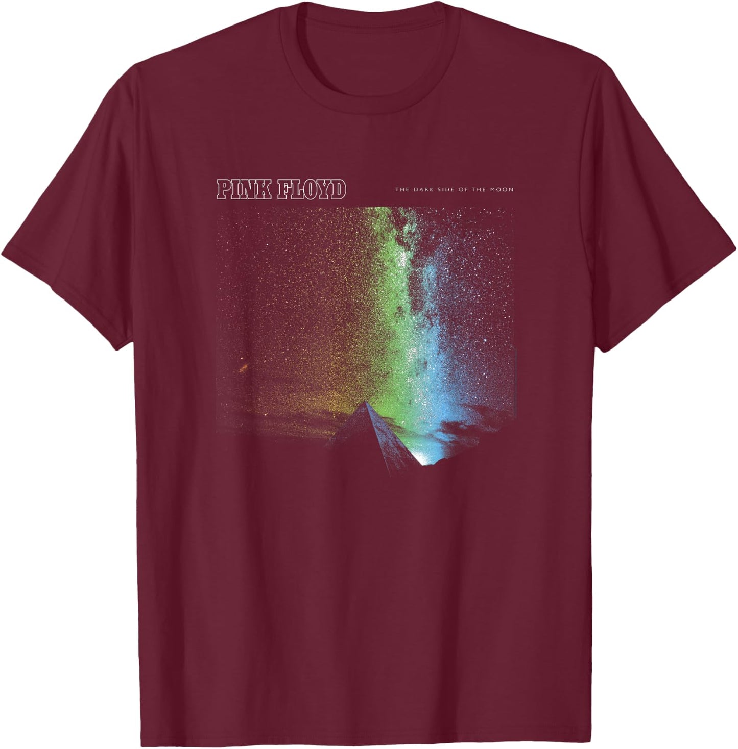 Pink Floyd The Dark Side of the Moon Pyramid with Prism Sky T-Shirt - T-Shirt | Maroon