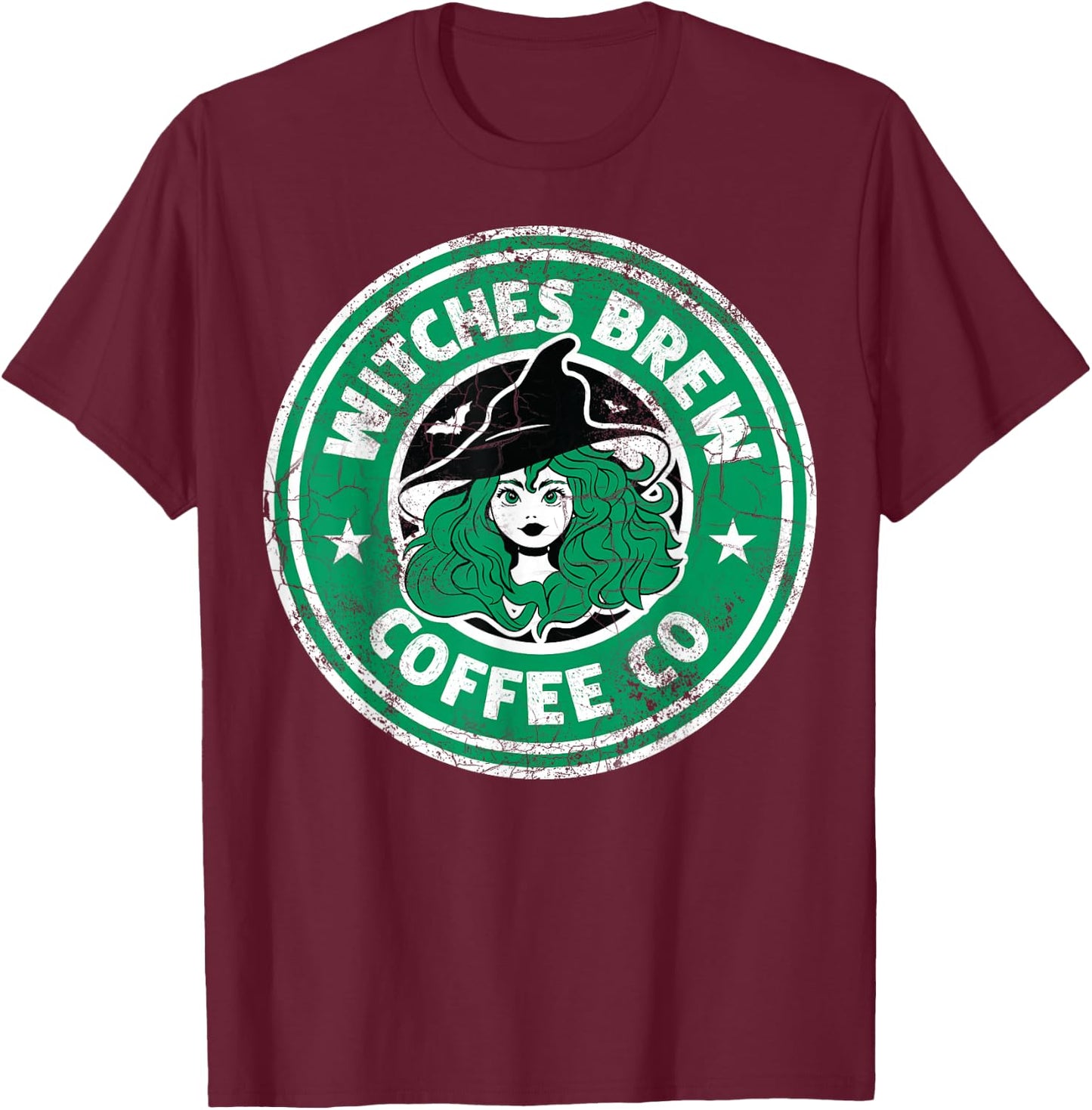 Retro Witches Brew Coffee Co T-Shirt - T-Shirt | Maroon