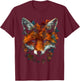 Fox Artwork Autumn Leaves - Art Animal Fox T-Shirt - T-Shirt | Maroon
