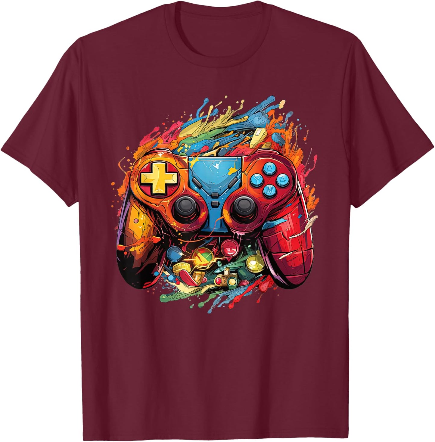 Gamer Aesthetic Graphic Gaming Video Games Boys Teens Kids T-Shirt - T-Shirt | Maroon