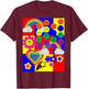 Kidcore Flower Heart Faces T-Shirt - T-Shirt | Maroon