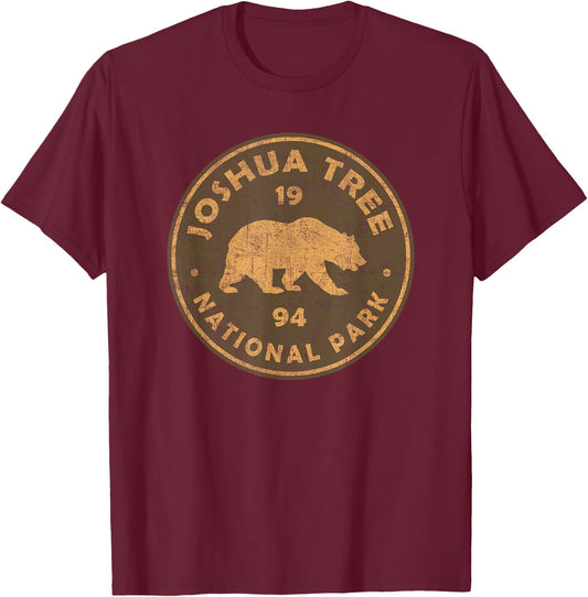 Vintage Joshua Tree National Park Women Men Kids Hiking T-Shirt - T-Shirt | Maroon