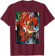 Franz Marcs The Foxes Famous Cubism Painting T-Shirt - T-Shirt | Maroon