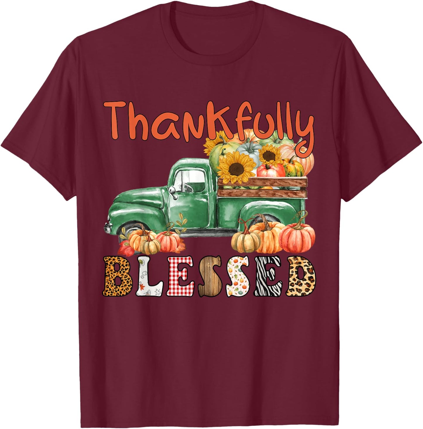 Cute It's Fall Y'all Pumpkin Maple Farm Truck Autumn Fall T-Shirt - T-Shirt | Maroon