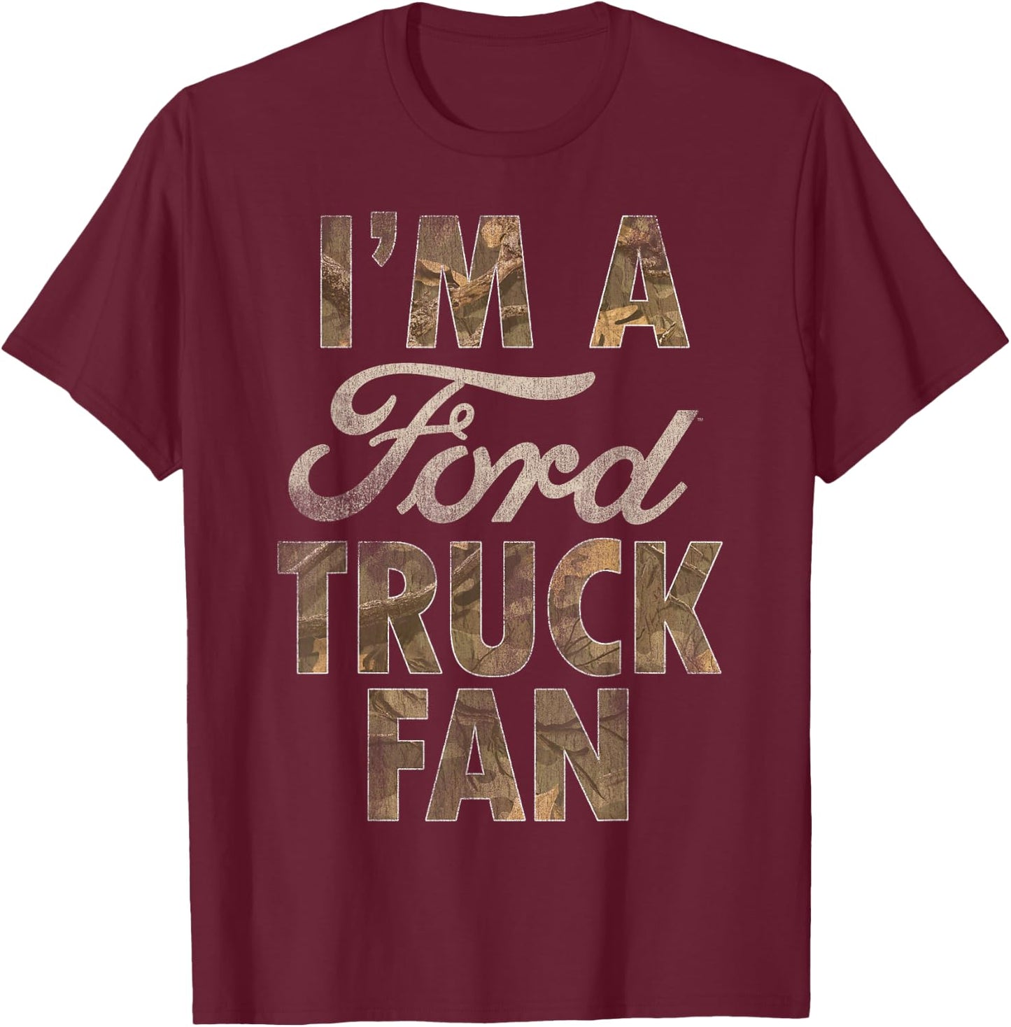 Ford Trucks Fan Camo T-Shirt - T-Shirt | Maroon