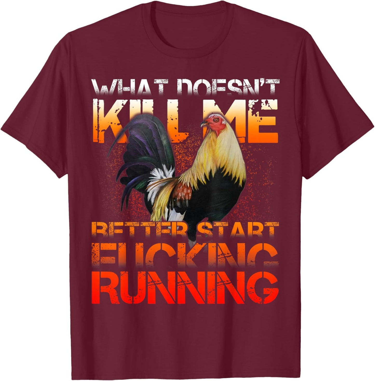Funny Rooster Cock Fight T-Shirt - T-Shirt | Maroon