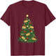 Hot Dog Adult Christmas Tree T-Shirt - T-Shirt | Maroon