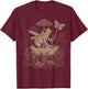 Cute Fairycore Floral Frog Aesthetic Girls Women Graphic T-Shirt - T-Shirt | Maroon