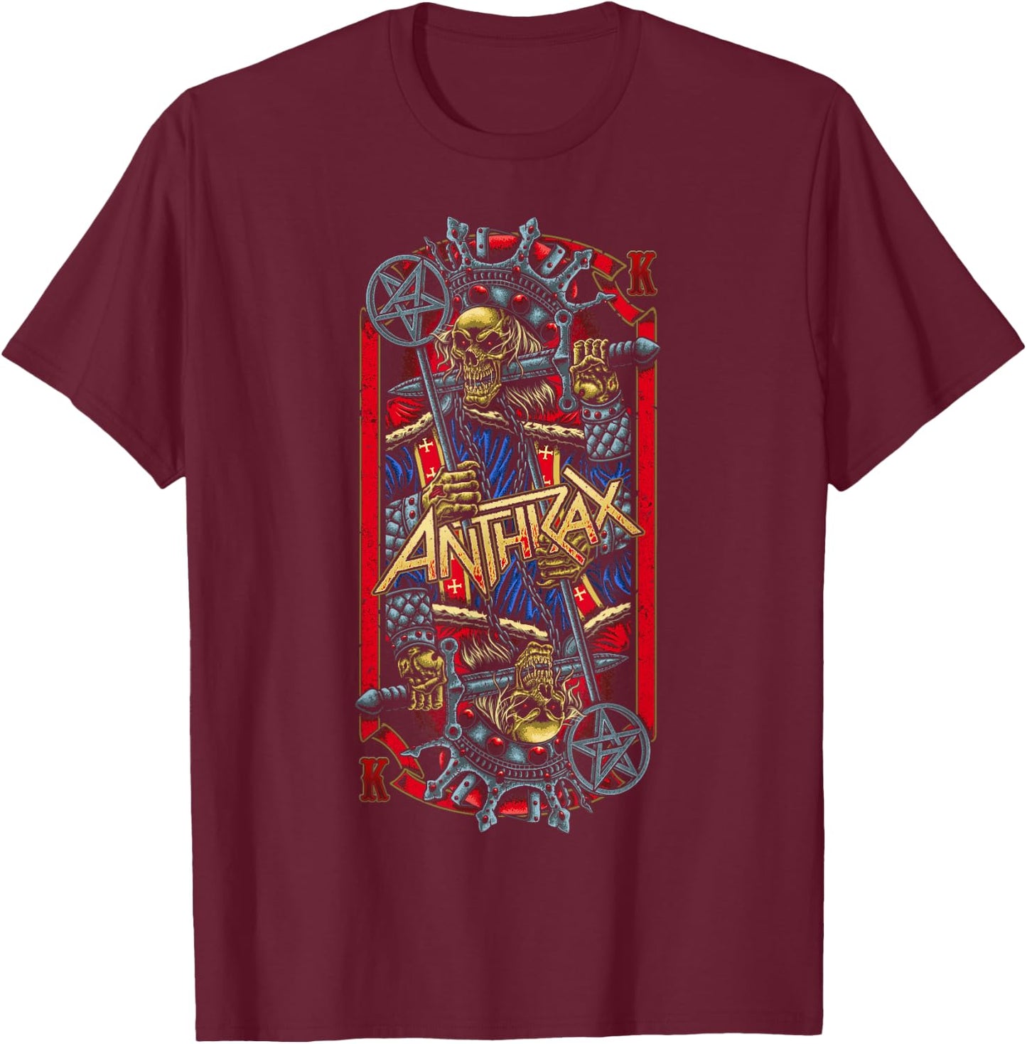 Anthrax – Evil King T-Shirt - T-Shirt | Maroon