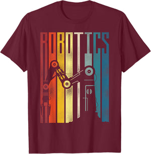 Robot Robotics Engineer Retro Vintage Robotics T-Shirt - T-Shirt | Maroon