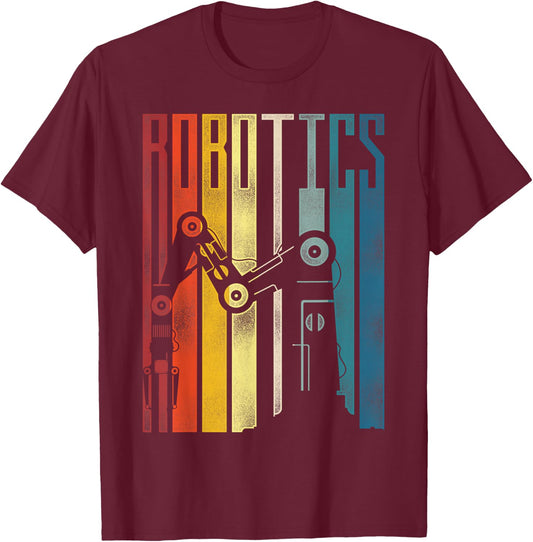 Robot Robotics Engineer Retro Vintage Robotics T-Shirt - T-Shirt | Maroon
