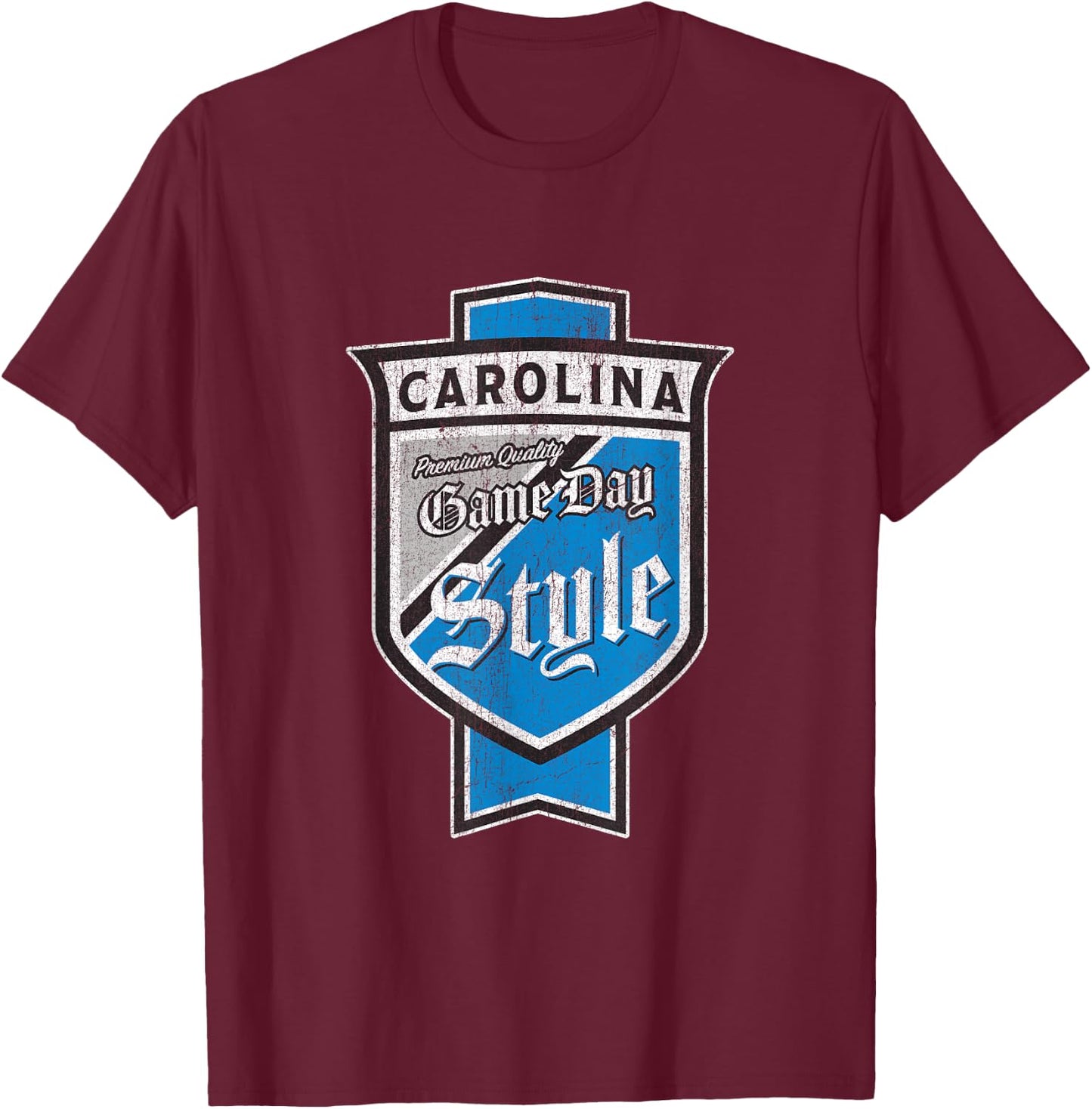 Faded Carolina Beer Label - Queen City Pride T-Shirt - T-Shirt | Maroon