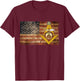 Shriners USA Flag Emblem Compass & Square Mason Father's Day T-Shirt - T-Shirt | Maroon