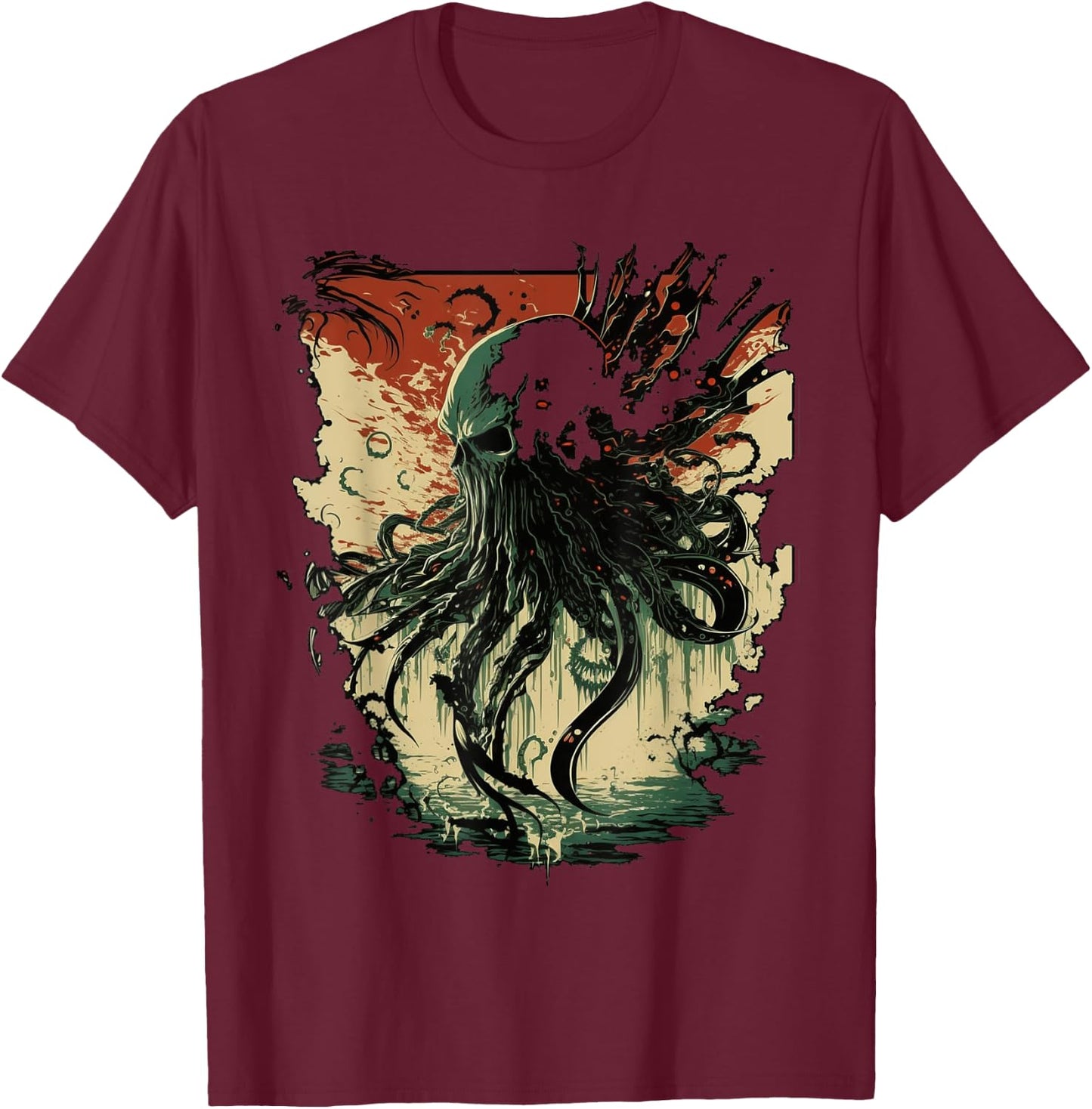 Cthulhu Lovecraft | Horror Cthulhu Myth | Entity of Cthulhu T-Shirt - T-Shirt | Maroon
