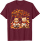 Cat Leaf Fall Hello Autumn Cat Kitten Lover Thanksgiving Men Women Kids T-Shirt - T-Shirt | Maroon