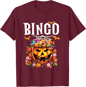 Bingo Halloween Trick Or Treat Bingo Player Bingo Caller T-Shirt - T-Shirt | Maroon
