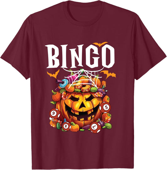 Bingo Halloween Trick Or Treat Bingo Player Bingo Caller T-Shirt - T-Shirt | Maroon