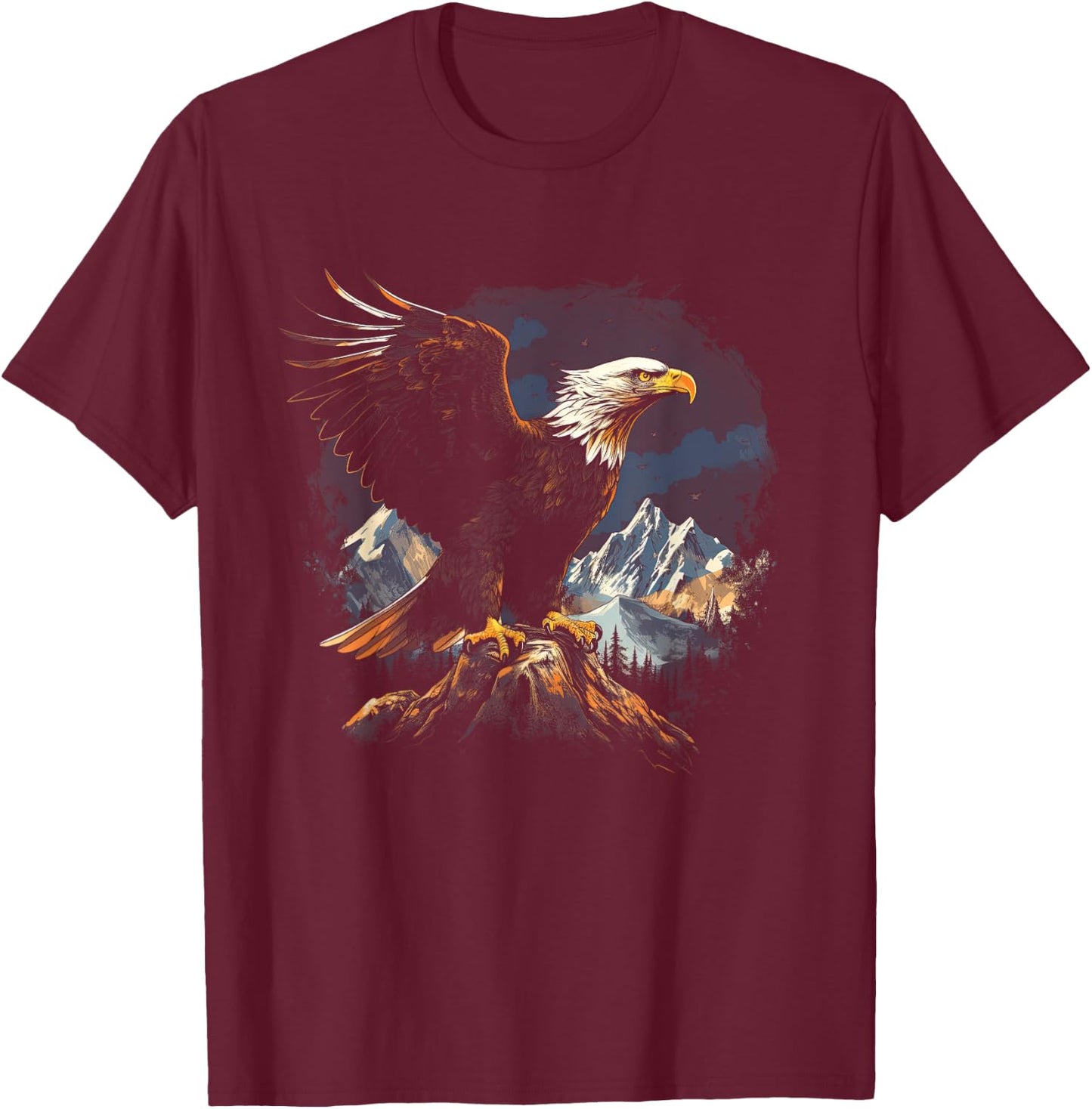 Majestic Breathtaking landscape Bird T-Shirt - T-Shirt | Maroon