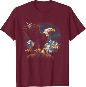 Majestic Breathtaking landscape Bird T-Shirt - T-Shirt | Maroon