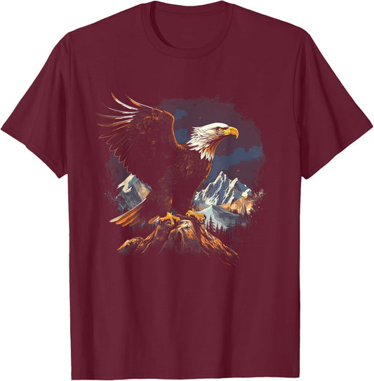 Majestic Breathtaking landscape Bird T-Shirt - T-Shirt | Maroon