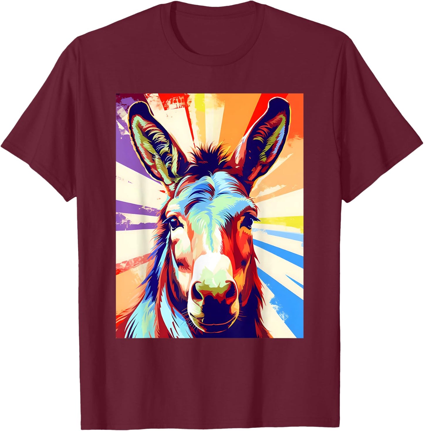 Funny Vintage Donkey Art Women Safari Mule Donkey T-Shirt - T-Shirt | Maroon