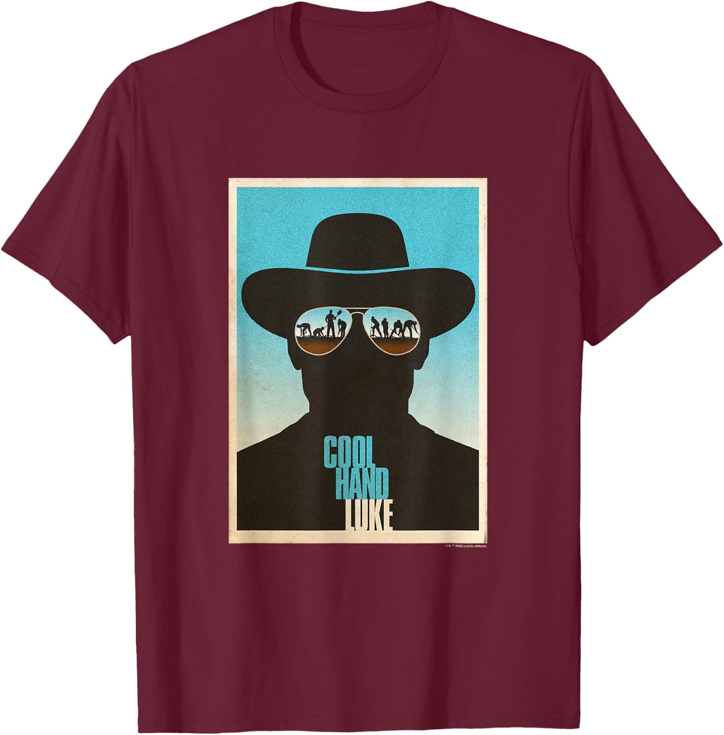 WB100 Cool Hand Luke Prison Life Aviator's Silhouette T-Shirt - T-Shirt | Maroon