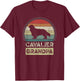 Cavalier Grandpa, Father's Day, King Charles Spaniel Dog T-Shirt - T-Shirt | Maroon