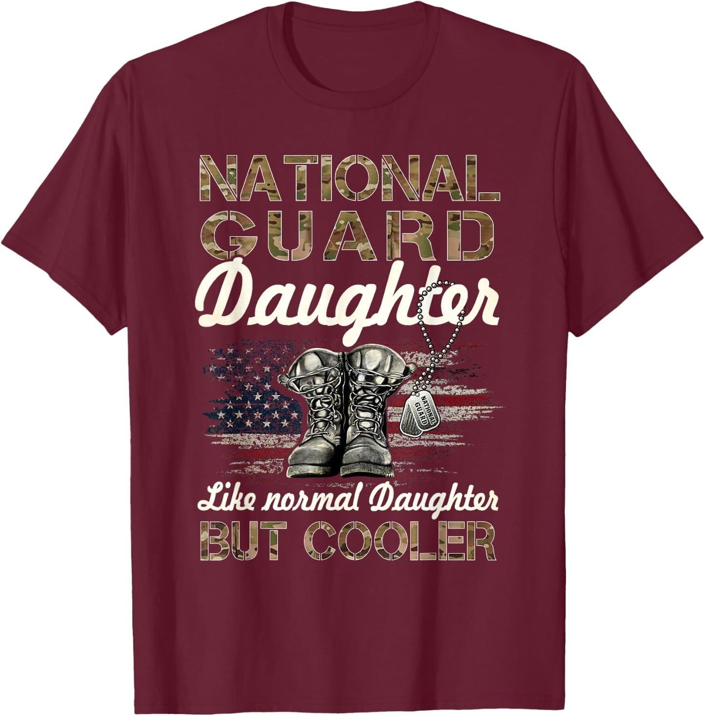 National Guard Daughter Proud Daughter Military Matching T-Shirt - T-Shirt | Maroon