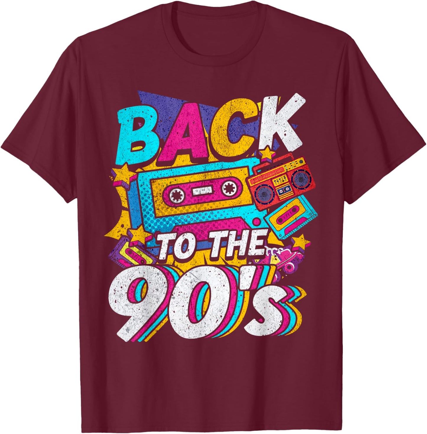 90s Outfit Party and Theme Party Costume T-Shirt - T-Shirt | Maroon