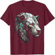 Lion Animal Robot Fantasy Art - Animal Motif Artwork Lion T-Shirt - T-Shirt | Maroon