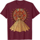 Ancient Sacred Mayan Aztec Calendar Pyramid Geometry T-Shirt - T-Shirt | Maroon