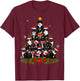 Tuxedo Cat Christmas Tree Tuxedo Cat Lights Xmas Matching T-Shirt - T-Shirt | Maroon